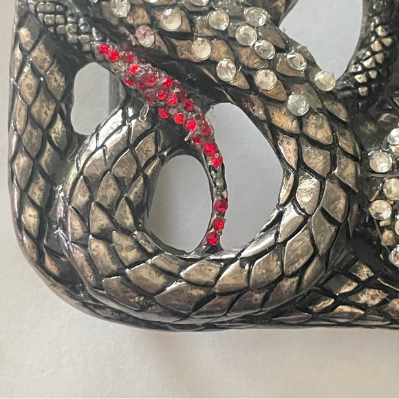 Elliot Rhodes Italy Rhinestone Snake Belt Buckle Unisex READ - Picture 4 of 6